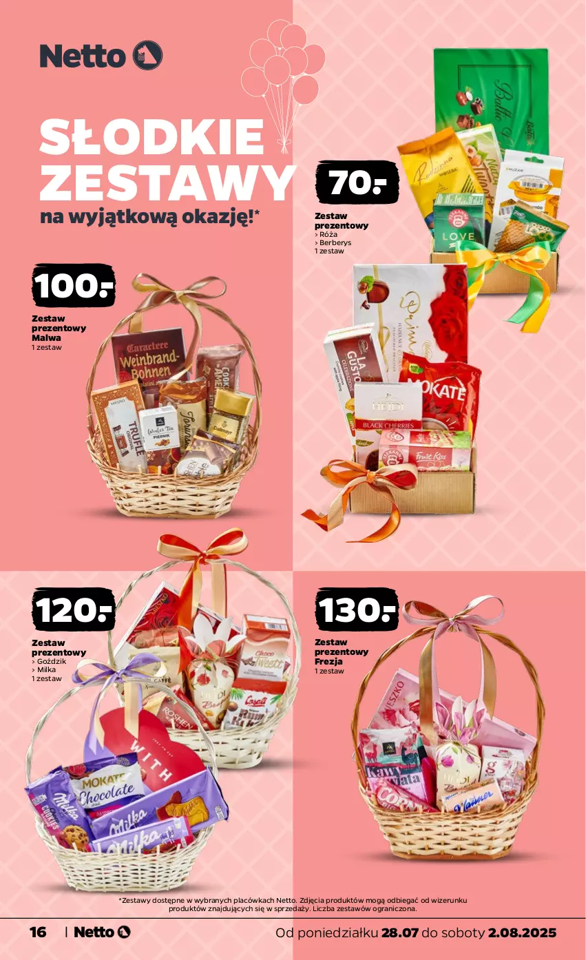 Gazetka promocyjna Netto - Od Poniedziałku - ważna 28.07 do 02.08.2025 - strona 16 - produkty: Gra, Milka, Róża, Zestaw prezentowy