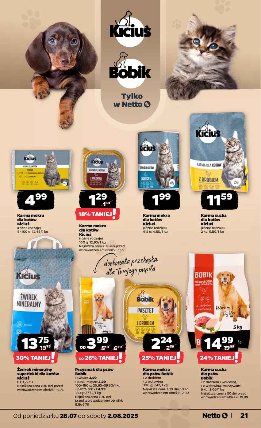 Gazetka promocyjna Netto - Od Poniedziałku - ważna 28.07 do 02.08.2025 - strona 21 - produkty: Karma mokra dla kotów, Warzywa