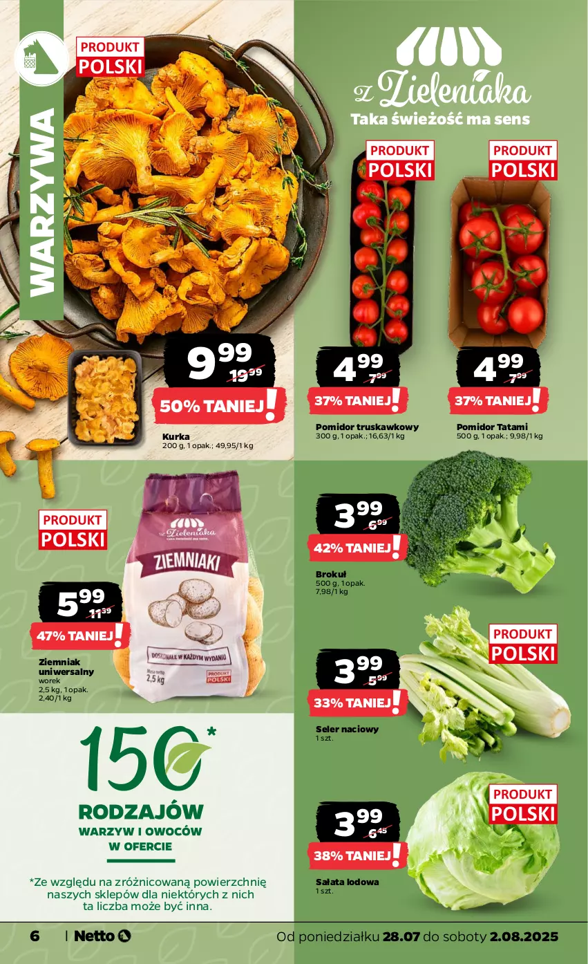 Gazetka promocyjna Netto - Od Poniedziałku - ważna 28.07 do 02.08.2025 - strona 6 - produkty: Sałat, Sałata lodowa, Seler naciowy, Warzywa