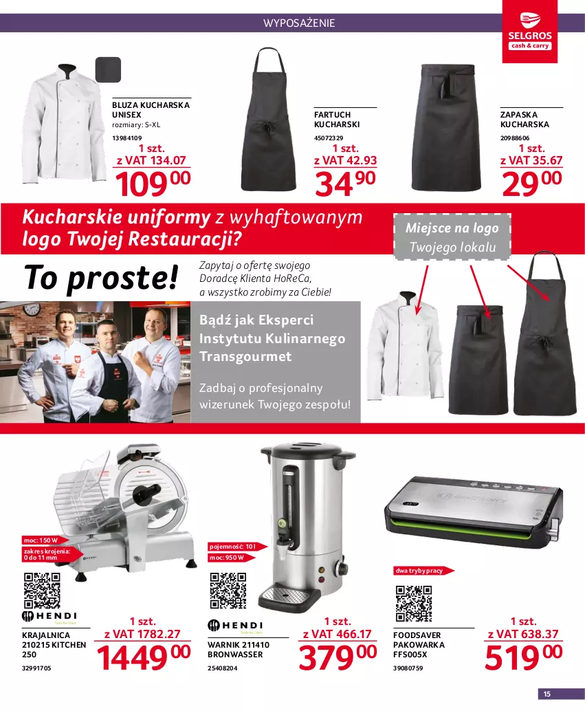 Gazetka promocyjna Selgros - Oferta dla gastronomii - ważna 02.02 do 15.02.2023 - strona 15 - produkty: Bluza, Fa, Ser, Tran, Warka