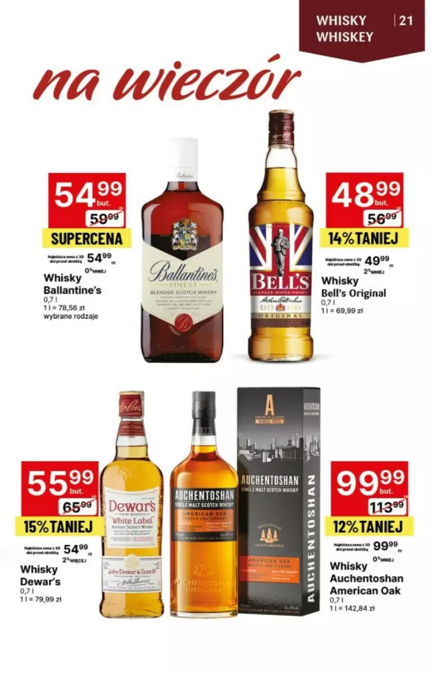Gazetka promocyjna Delikatesy Centrum - ważna 23.11 do 06.12.2023 - strona 14 - produkty: Ballantine's, Bell, Fa, Gin, Whiskey, Whisky