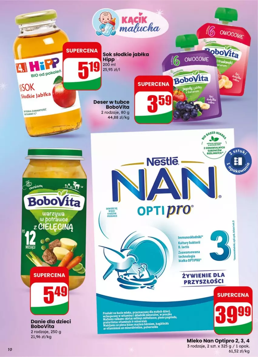 Gazetka promocyjna Dino - Gazetka 15 / 2026 - ważna 08.04 do 14.04.2026 - strona 10 - produkty: BoboVita, Danie dla dzieci, Deser, Dzieci, K2, Mleko, NAN Optipro, Por, Ser