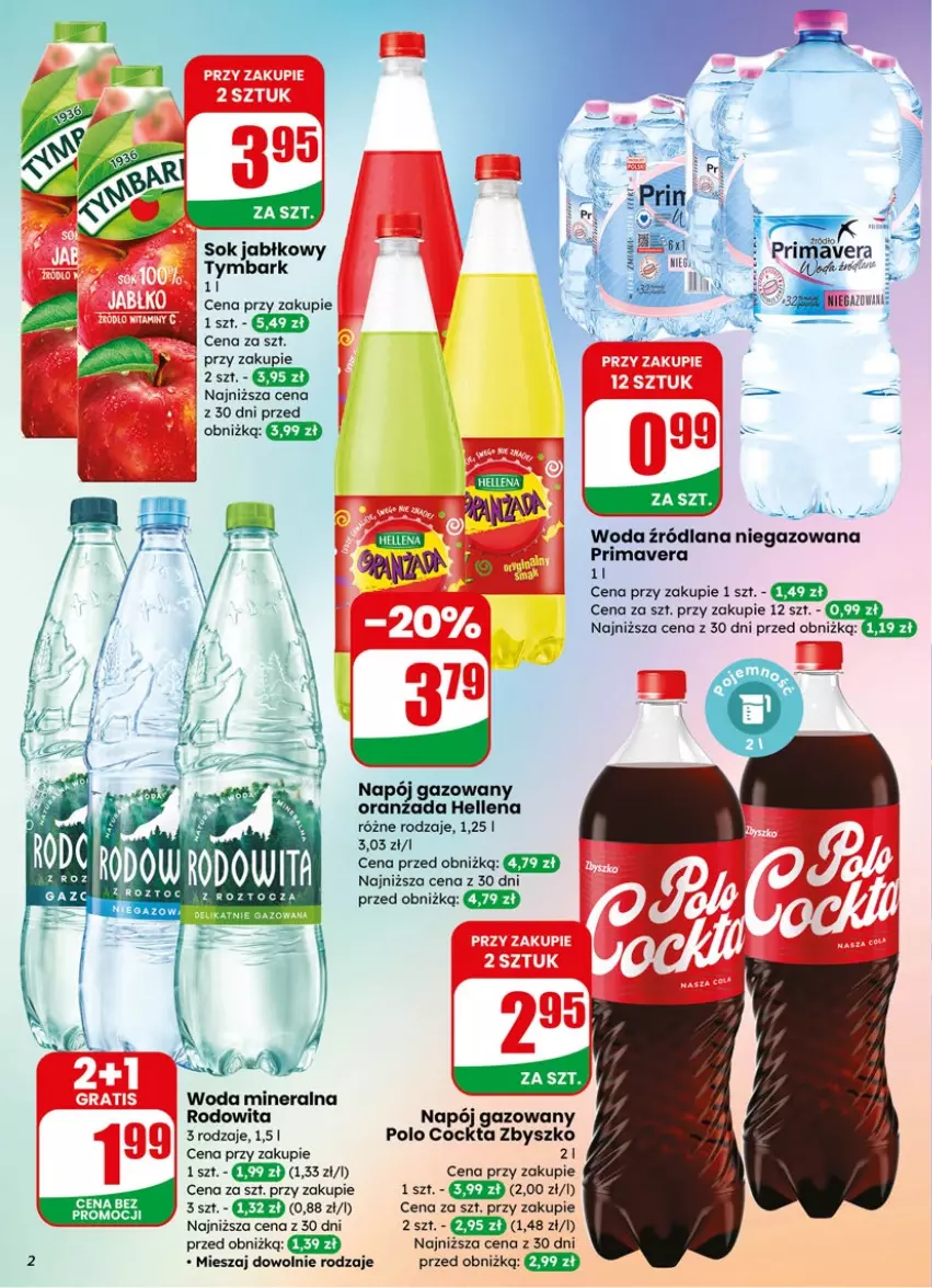 Gazetka promocyjna Dino - Gazetka 15 / 2026 - ważna 08.04 do 14.04.2026 - strona 2 - produkty: Hellena, LANA, Napój, Napój gazowany, Orka, Prima, Primavera, Sok, Sok jabłkowy, Szal, Tymbark, Woda, Woda mineralna