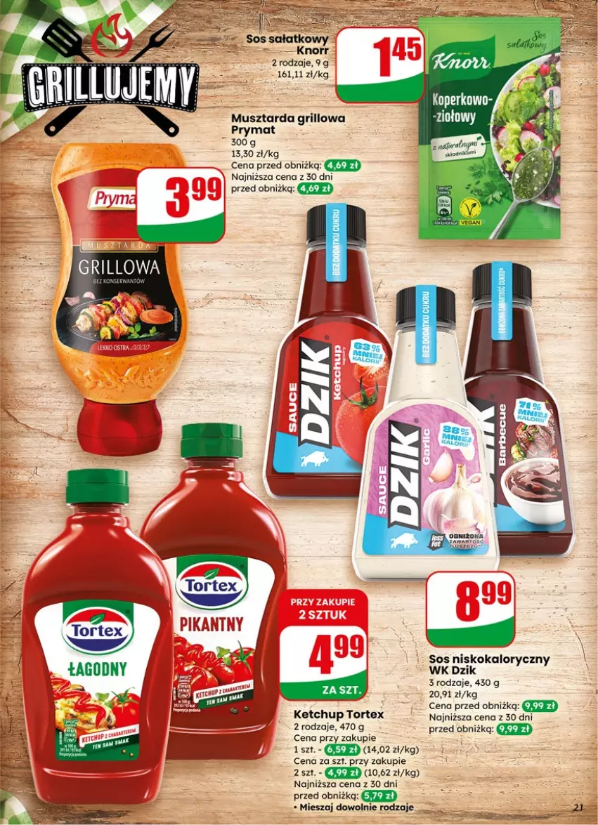 Gazetka promocyjna Dino - Gazetka 15 / 2026 - ważna 08.04 do 14.04.2026 - strona 21 - produkty: Fa, Grill, Ketchup, Knorr, Mus, Musztarda, Prymat, Sałat, Sos