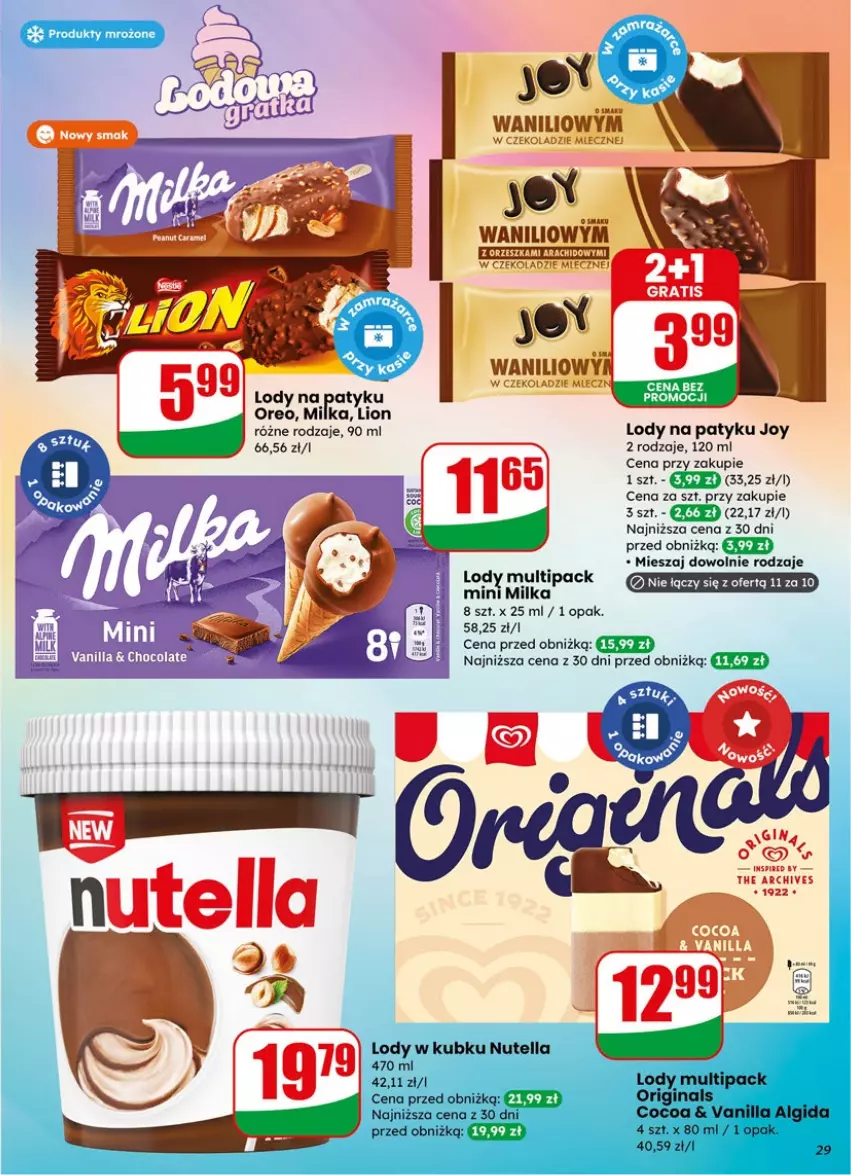 Gazetka promocyjna Dino - Gazetka 15 / 2026 - ważna 08.04 do 14.04.2026 - strona 29 - produkty: Algida, Gin, LG, Lion, Lody, Milka, Nutella, Oreo