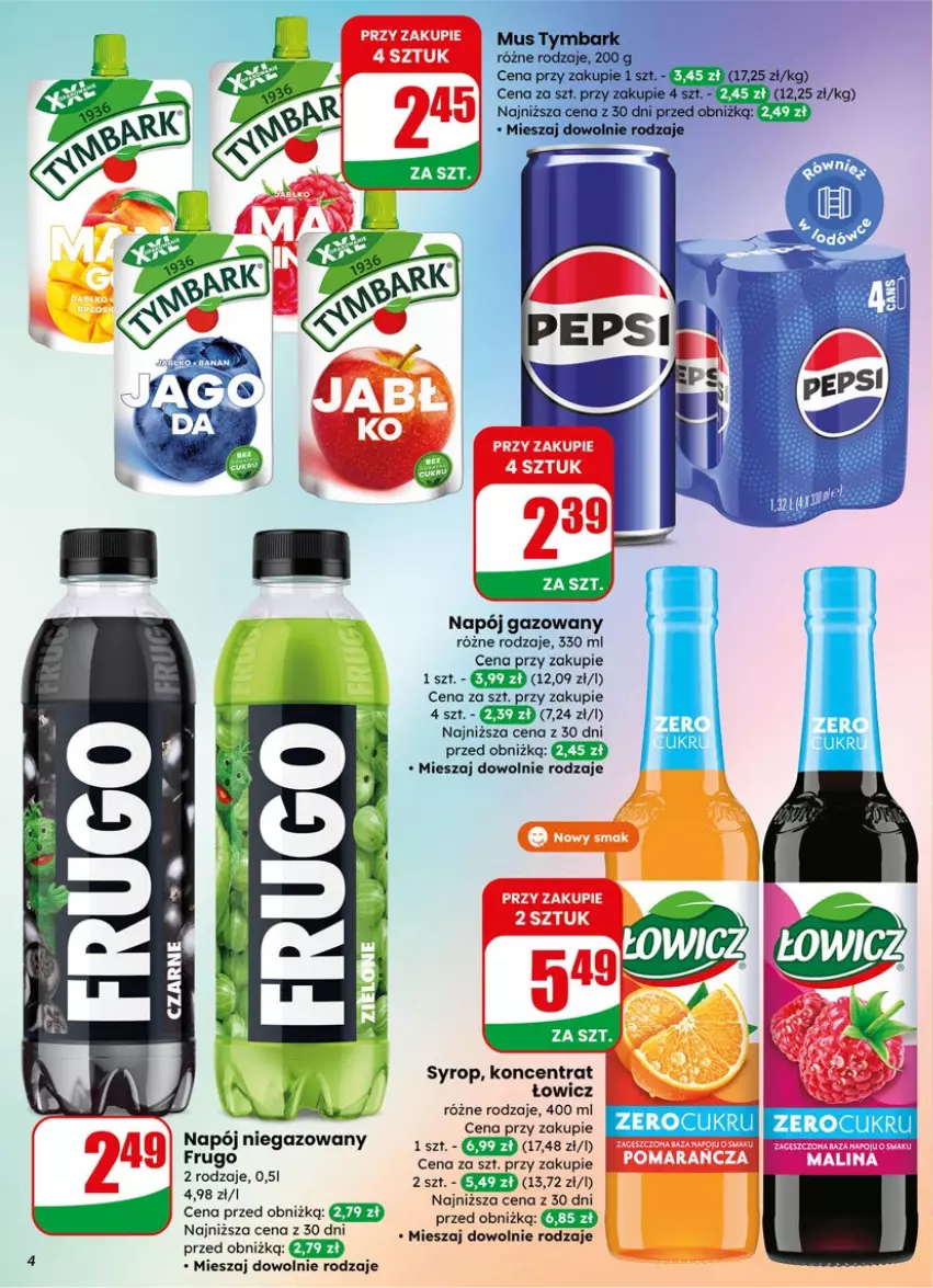 Gazetka promocyjna Dino - Gazetka 15 / 2026 - ważna 08.04 do 14.04.2026 - strona 4 - produkty: Napój, Napój gazowany, Napój niegazowany, Syrop