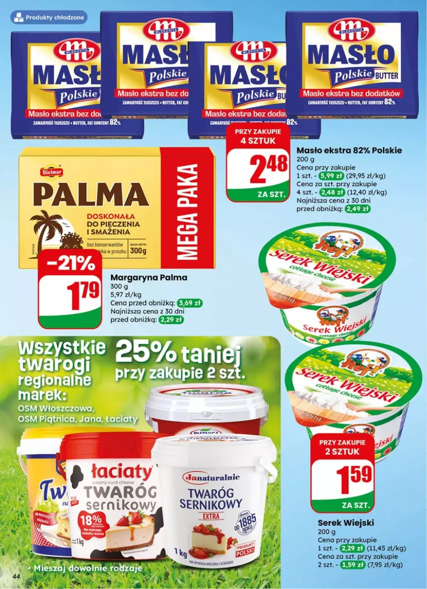 Gazetka promocyjna Dino - Gazetka 15 / 2026 - ważna 08.04 do 14.04.2026 - strona 44 - produkty: Fa, Margaryna, Masło, Palma, Piec, Ser, Serek, Serek wiejski, Twaróg