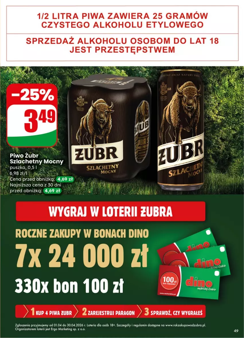Gazetka promocyjna Dino - Gazetka 15 / 2026 - ważna 08.04 do 14.04.2026 - strona 49 - produkty: Gra, Piwa
