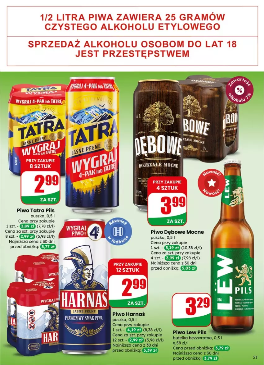 Gazetka promocyjna Dino - Gazetka 15 / 2026 - ważna 08.04 do 14.04.2026 - strona 51 - produkty: Harnaś, Piwa, Piwo, Tatra