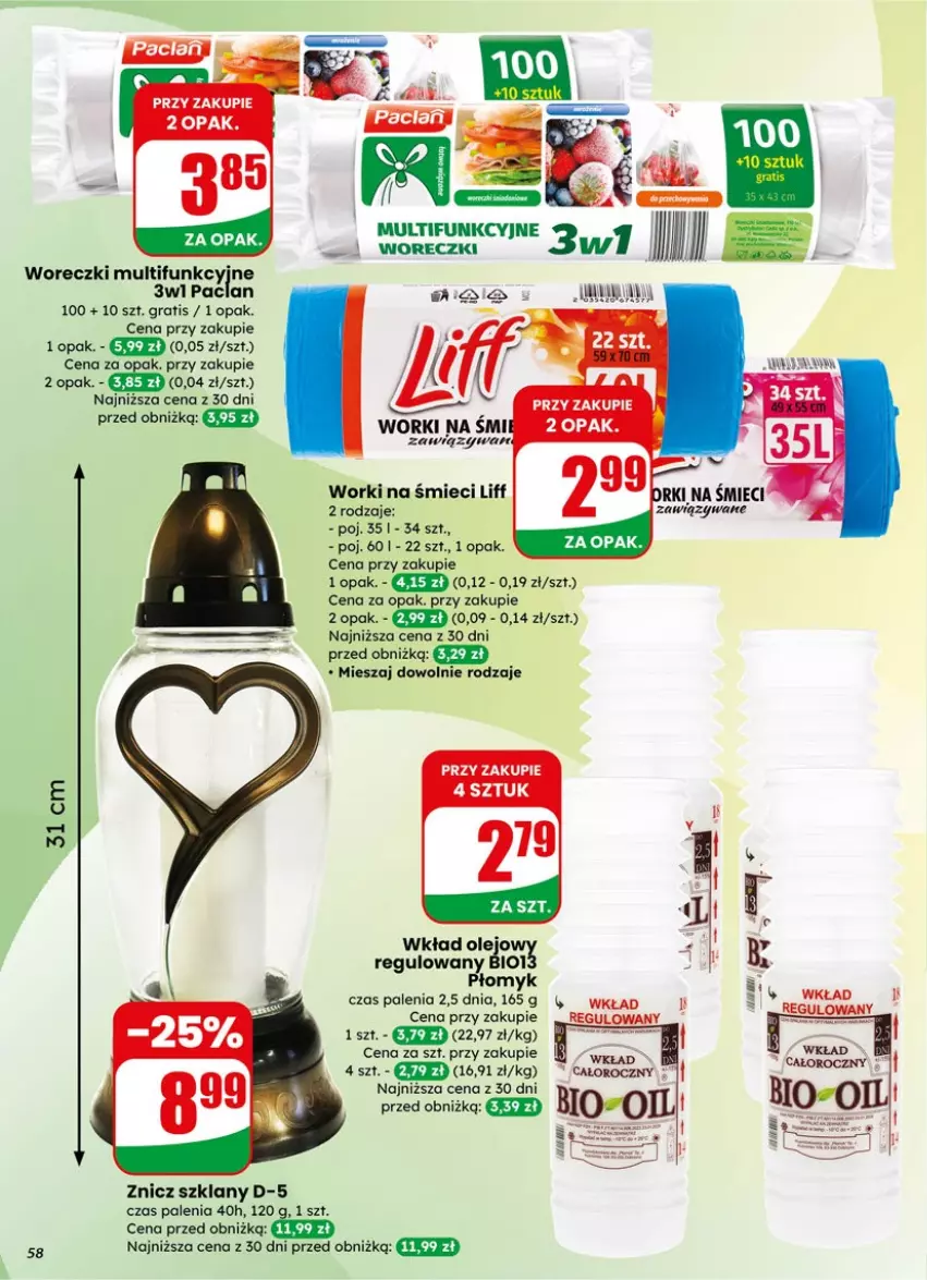 Gazetka promocyjna Dino - Gazetka 15 / 2026 - ważna 08.04 do 14.04.2026 - strona 58 - produkty: Gra, Olej, Worki na śmiec, Worki na śmieci, Znicz