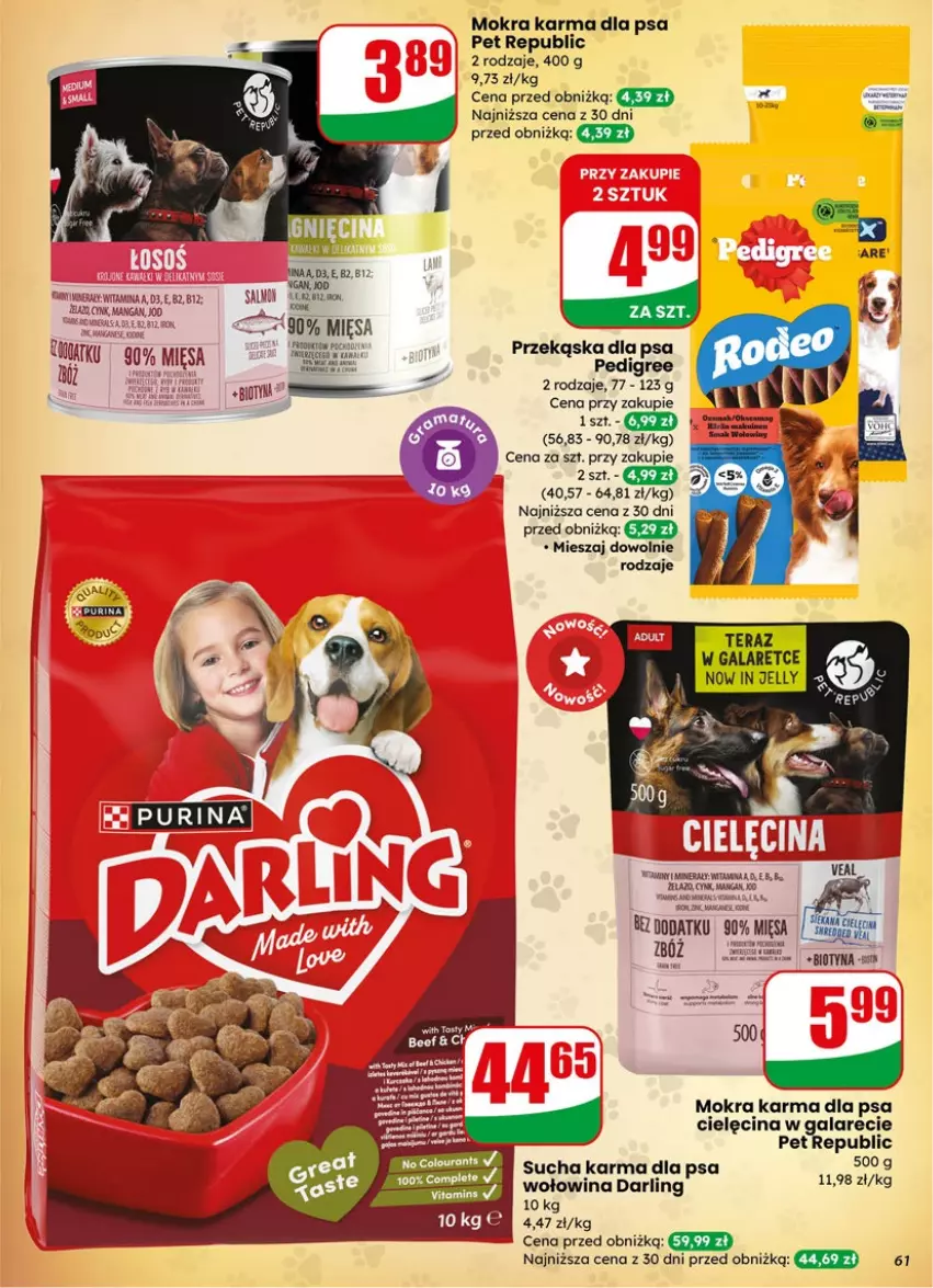 Gazetka promocyjna Dino - Gazetka 15 / 2026 - ważna 08.04 do 14.04.2026 - strona 61 - produkty: Cynk, Gala, Mokra karma, Pedigree, Sucha karma, Wołowina