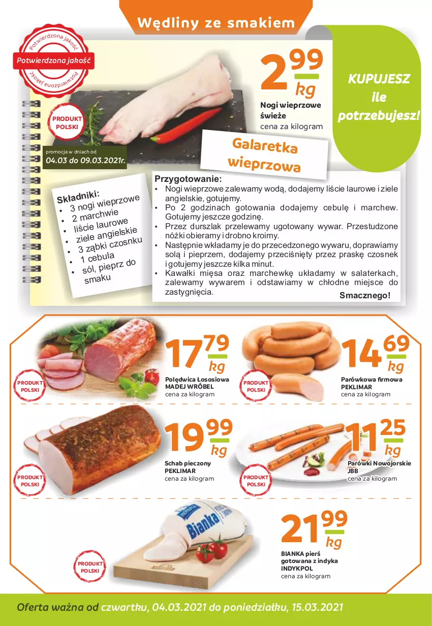 Gazetka promocyjna Gama - ważna 04.03 do 15.03.2021 - strona 2 - produkty: Bianka, Czosnek, Durszlak, Gala, Galaretka, Gra, Kawa, Laur, Madej Wróbel, Parówki, Piec, Pieprz, Polędwica, Salaterka, Schab pieczony, Sól, Sos, Ziele angielskie