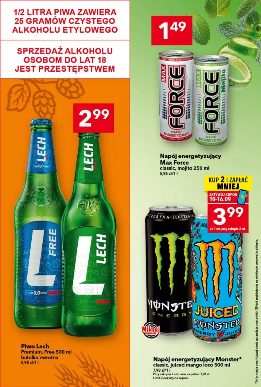 Gazetka promocyjna Lewiatan - Gazetka ogólnopolska - ważna 10.09 do 16.09.2026 - strona 9 - produkty: Lech Premium, LG, Mango, Napój, Piwo