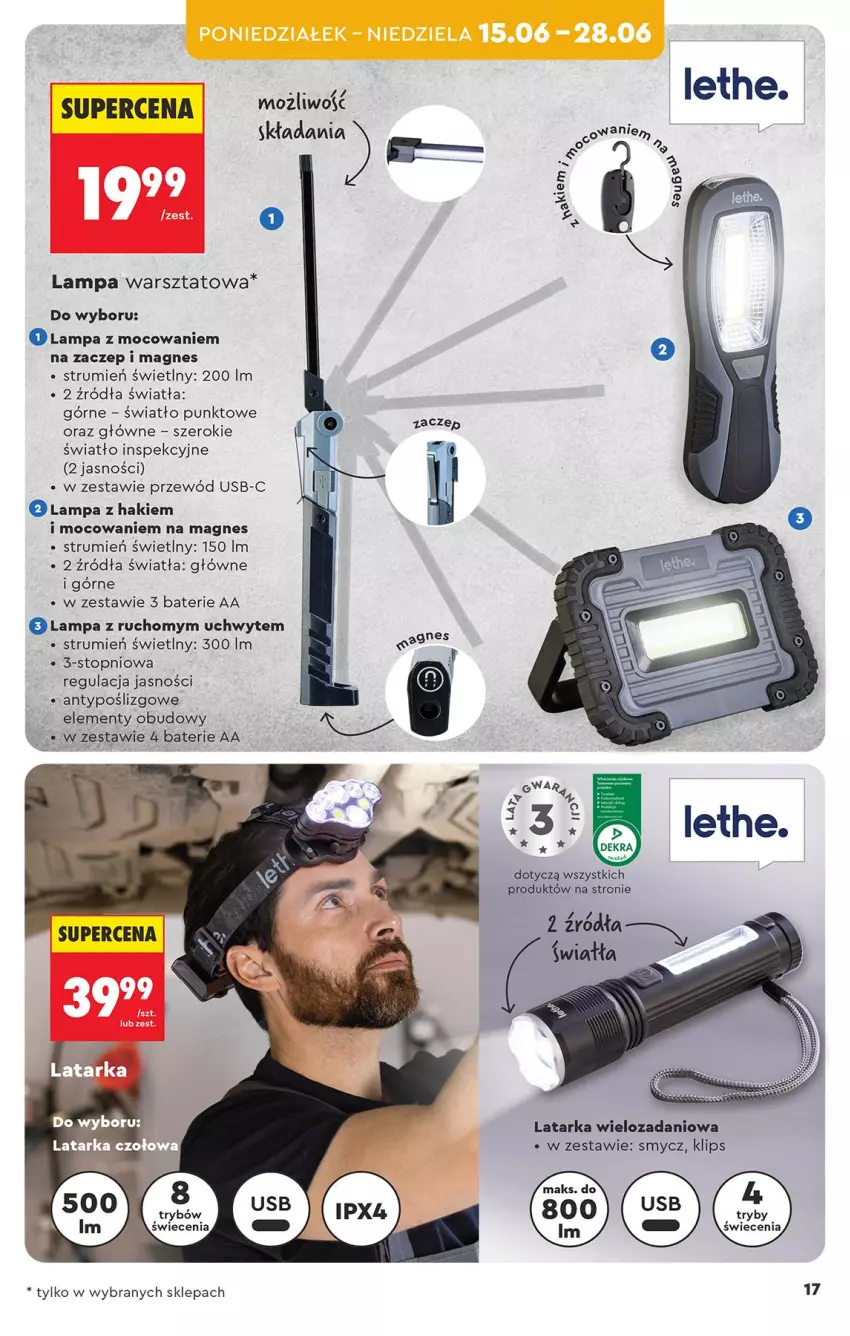 Gazetka promocyjna Biedronka - Okazje Tygodnia - ważna 13.06 do 27.06.2026 - strona 19 - produkty: Danio, Lampa, Latarka, Przewód, Rum, Smycz, Tarka, Top