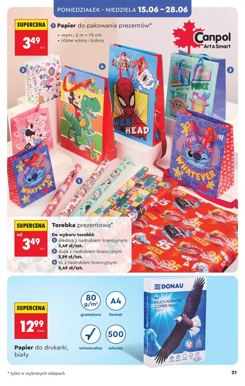 Gazetka promocyjna Biedronka - Okazje Tygodnia - ważna 13.06 do 27.06.2026 - strona 23 - produkty: Drukarki, Gra, Papier, Papier do pakowania, Rama, Torebka