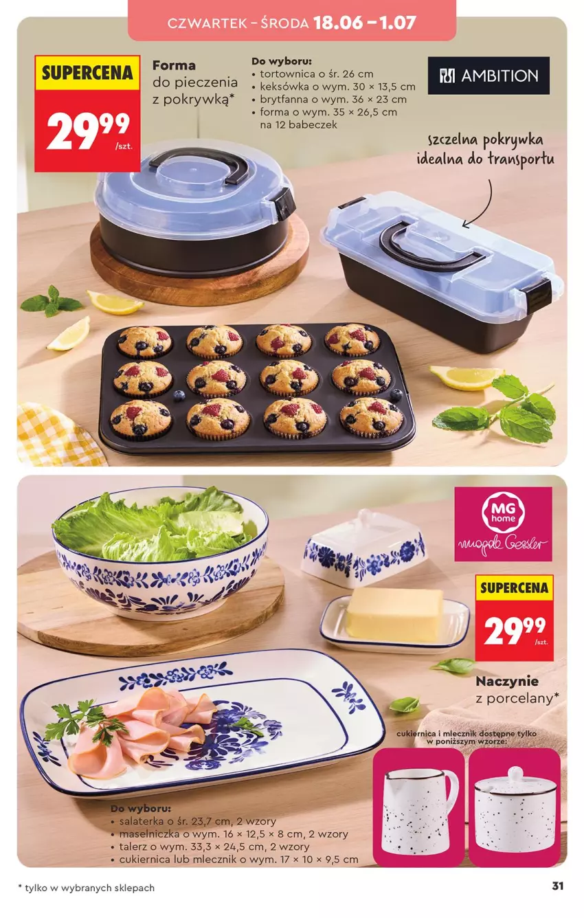 Gazetka promocyjna Biedronka - Okazje Tygodnia - ważna 13.06 do 27.06.2026 - strona 33 - produkty: Ambition, Cukier, Fa, Keksówka, Maselniczka, Piec, Por, Salaterka, Talerz, Tortownica, Tran