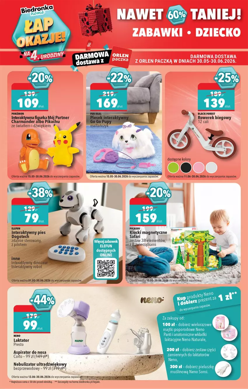 Gazetka promocyjna Biedronka - Okazje Tygodnia - ważna 13.06 do 27.06.2026 - strona 48 - produkty: Atomic, Fa, Majtki, Por, Presto, Robot, Rower, Rowerek, Tera, Wkładki