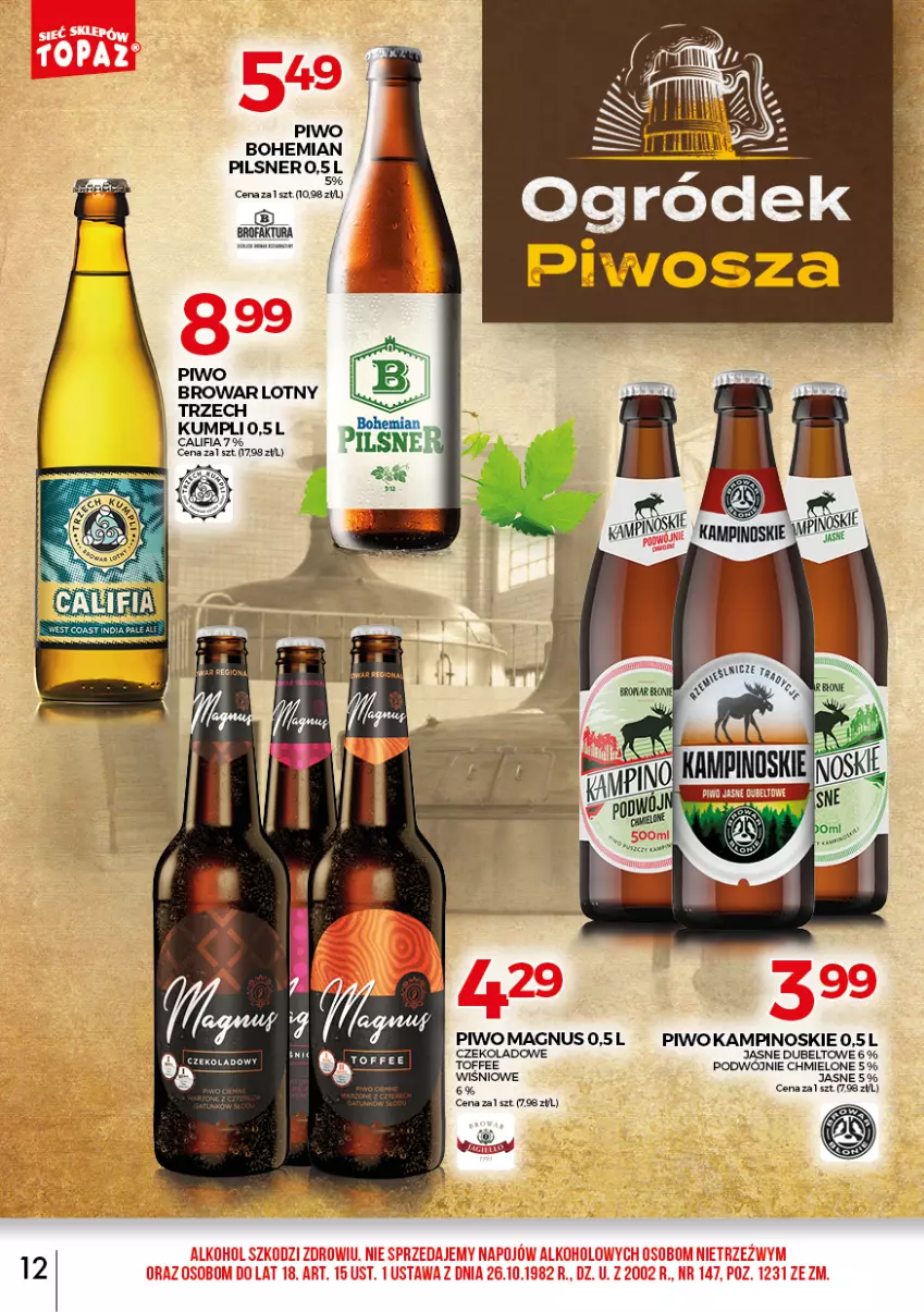 Gazetka promocyjna Topaz - Gazetka - ważna 01.09 do 30.09.2021 - strona 12 - produkty: Piwo