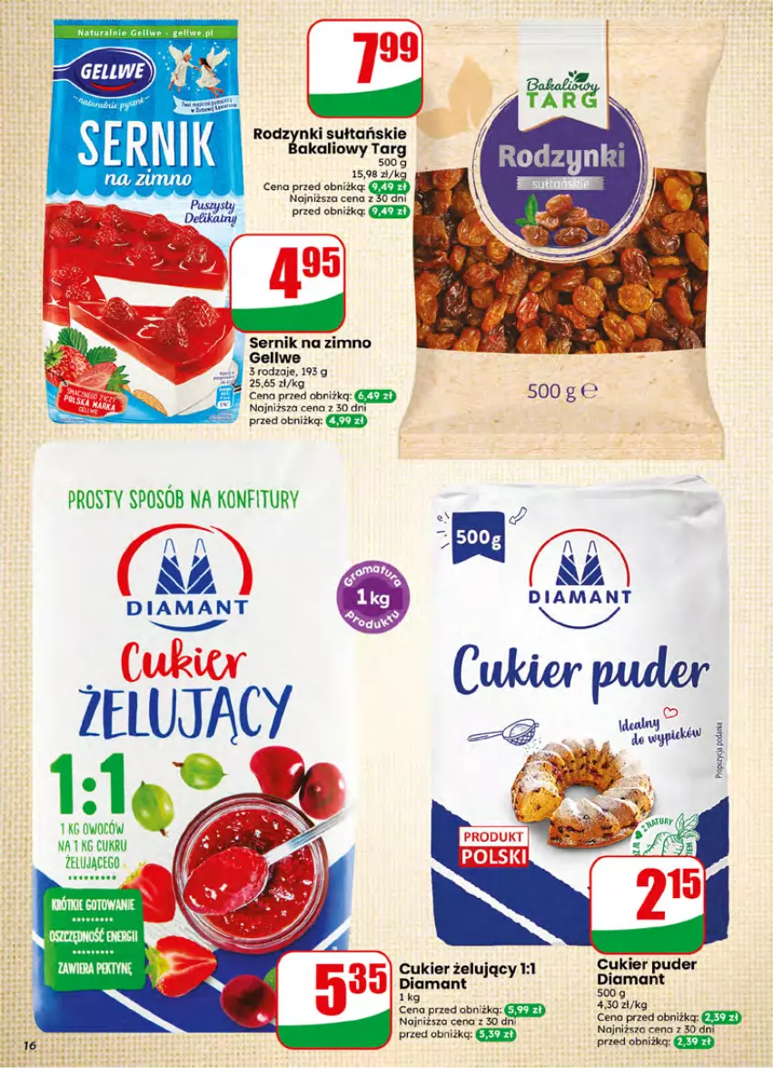 Gazetka promocyjna Dino - Gazetka 26 / 2026 - ważna 24.06 do 30.06.2026 - strona 16 - produkty: Cukier, Cukier puder, Diamant, Puder, Rodzynki, Ser