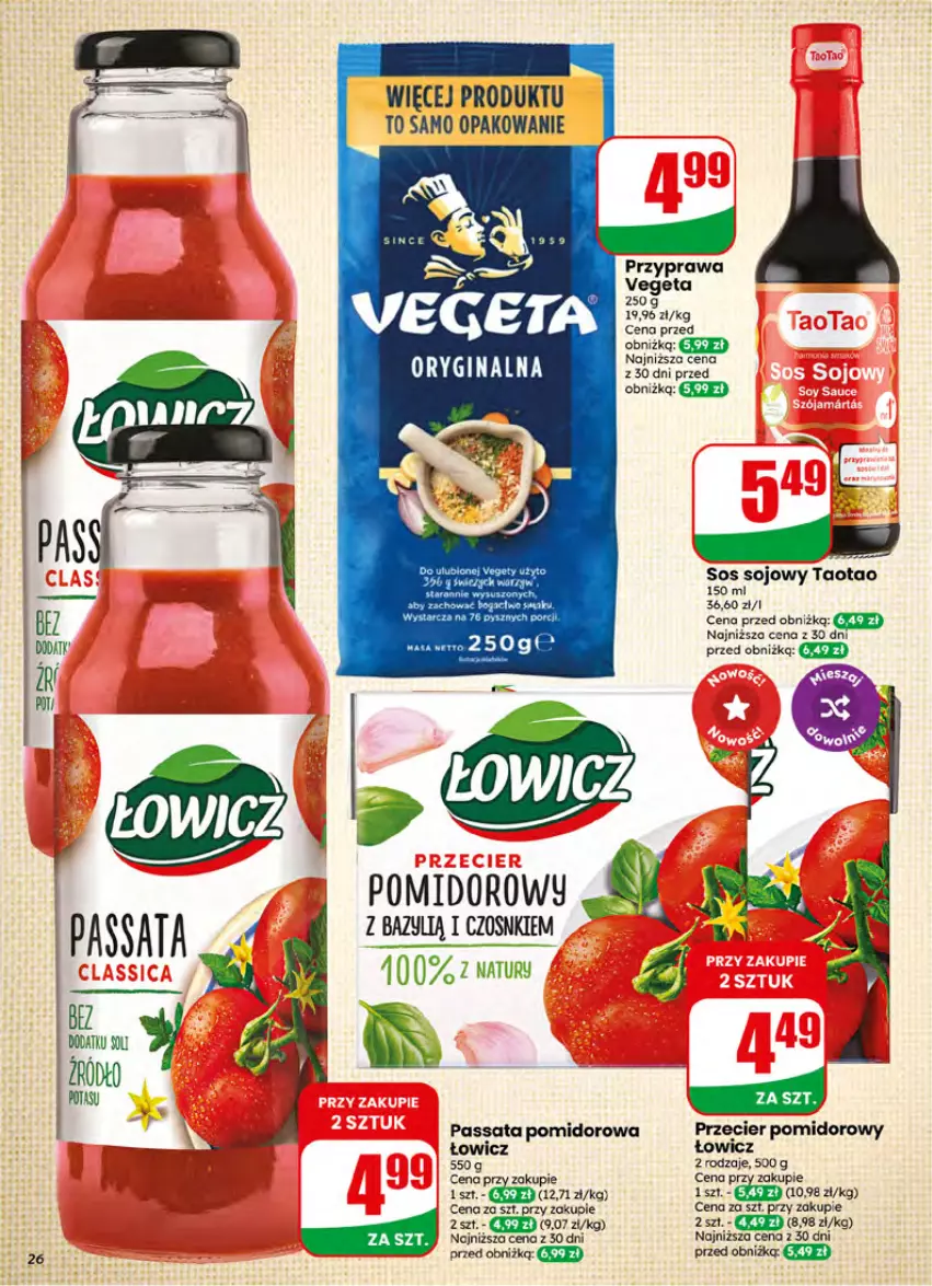 Gazetka promocyjna Dino - Gazetka 26 / 2026 - ważna 24.06 do 30.06.2026 - strona 26 - produkty: Bazyl, Gin, Sos, Sos sojowy, TaoTao, Vegeta