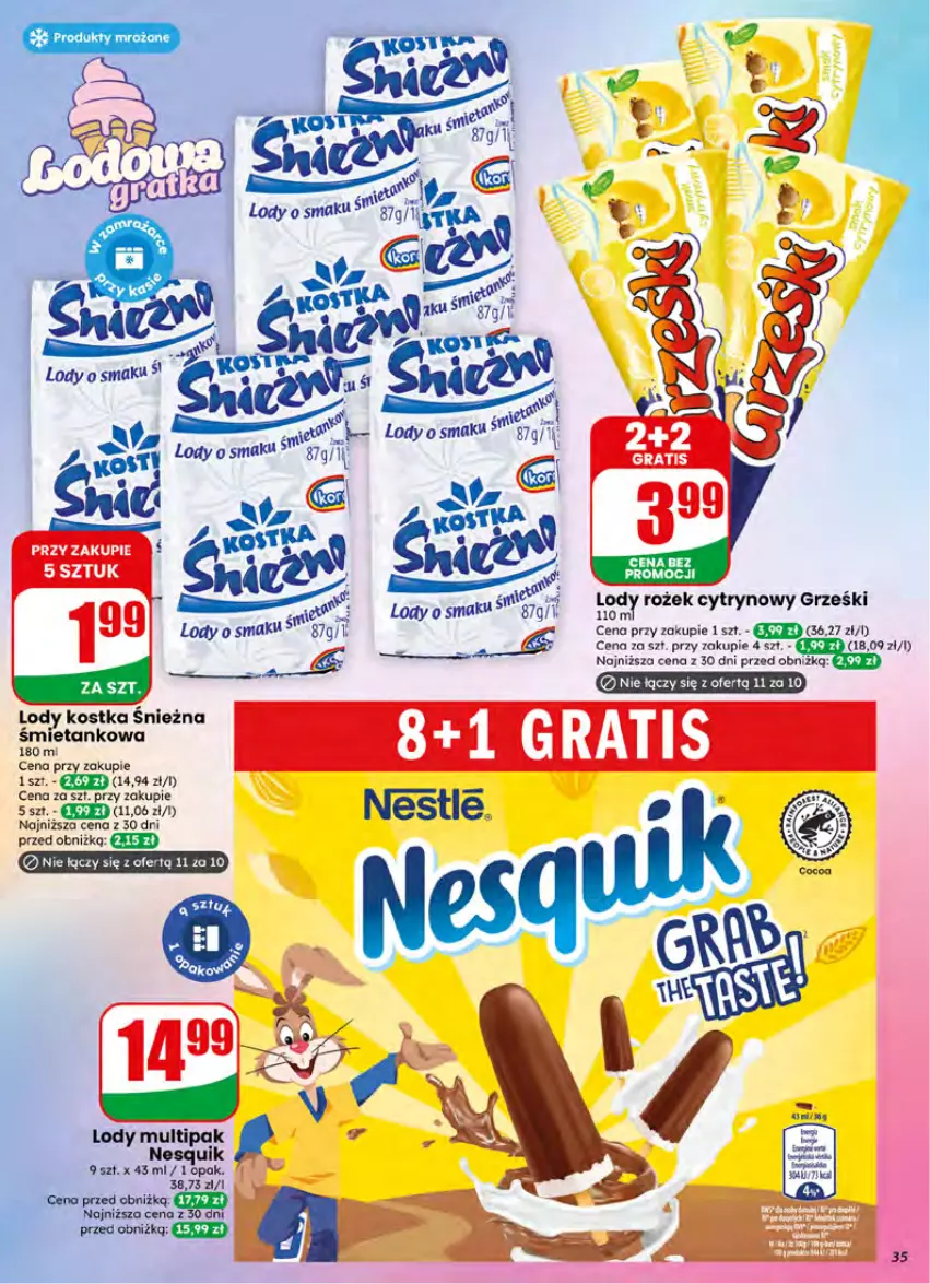Gazetka promocyjna Dino - Gazetka 26 / 2026 - ważna 24.06 do 30.06.2026 - strona 35 - produkty: Grześki, Lody, Nesquik