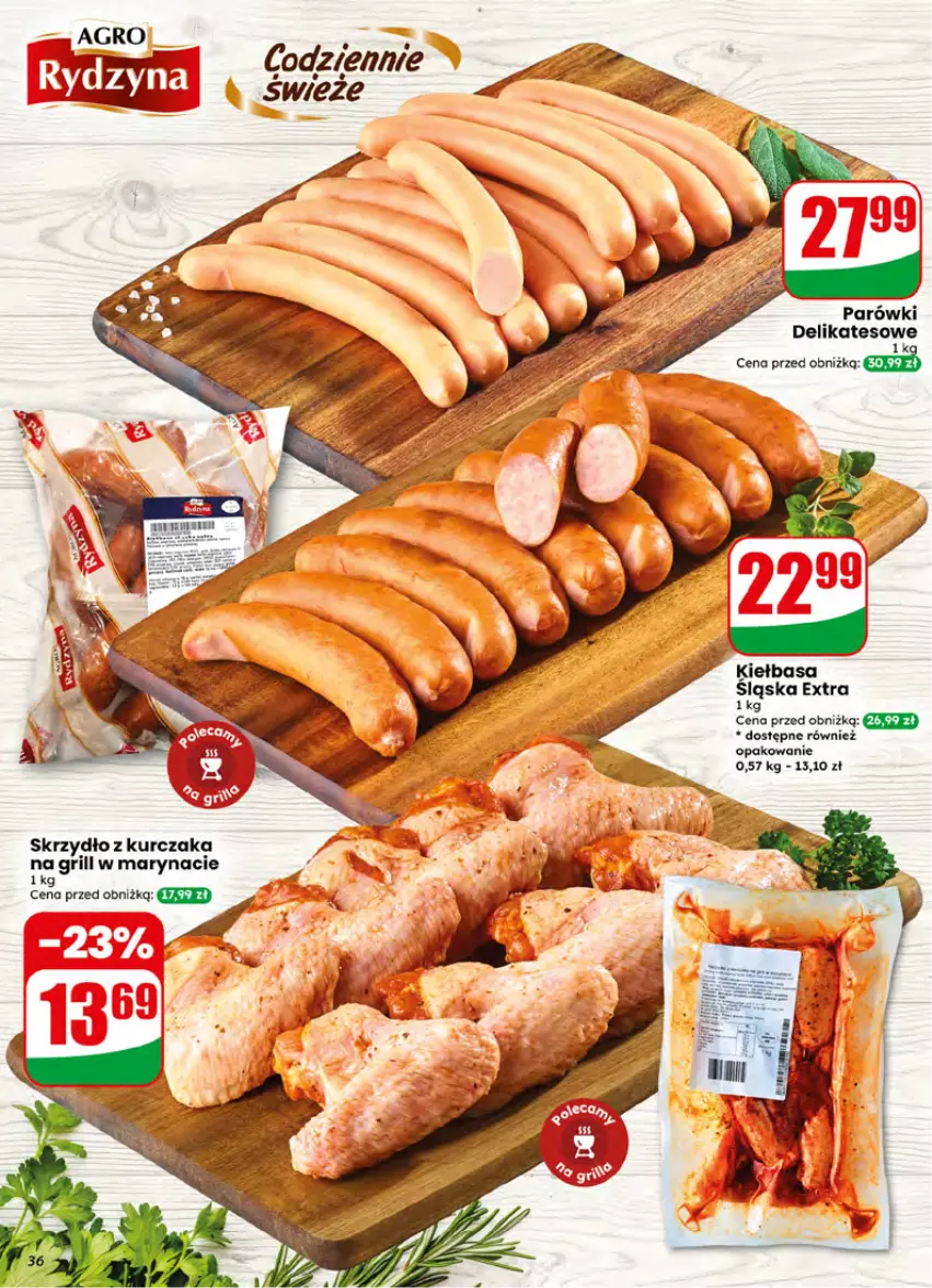 Gazetka promocyjna Dino - Gazetka 26 / 2026 - ważna 24.06 do 30.06.2026 - strona 36 - produkty: Grill, Kiełbasa, Kurczak, Parówki