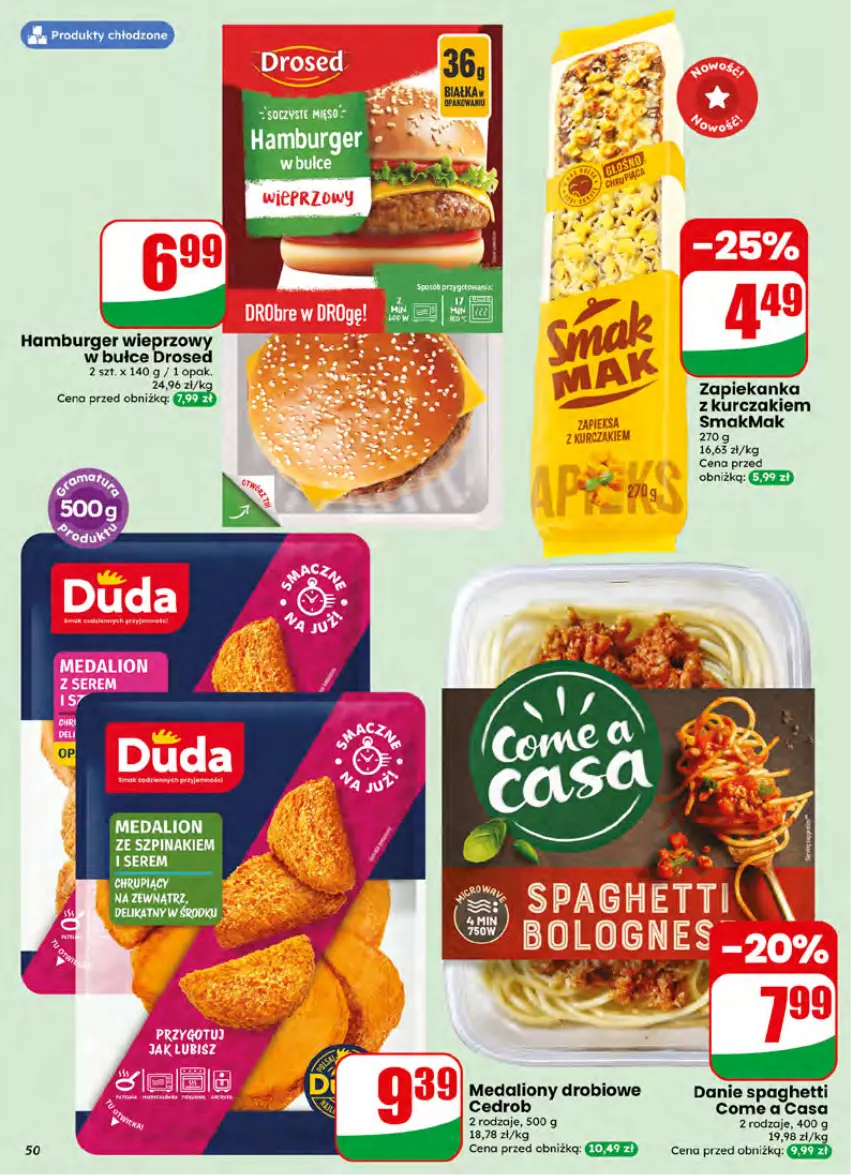 Gazetka promocyjna Dino - Gazetka 26 / 2026 - ważna 24.06 do 30.06.2026 - strona 50 - produkty: Burger, Hamburger, Kurczak, Lion, Mięso, Spaghetti, Szpinak, Zapiekanka