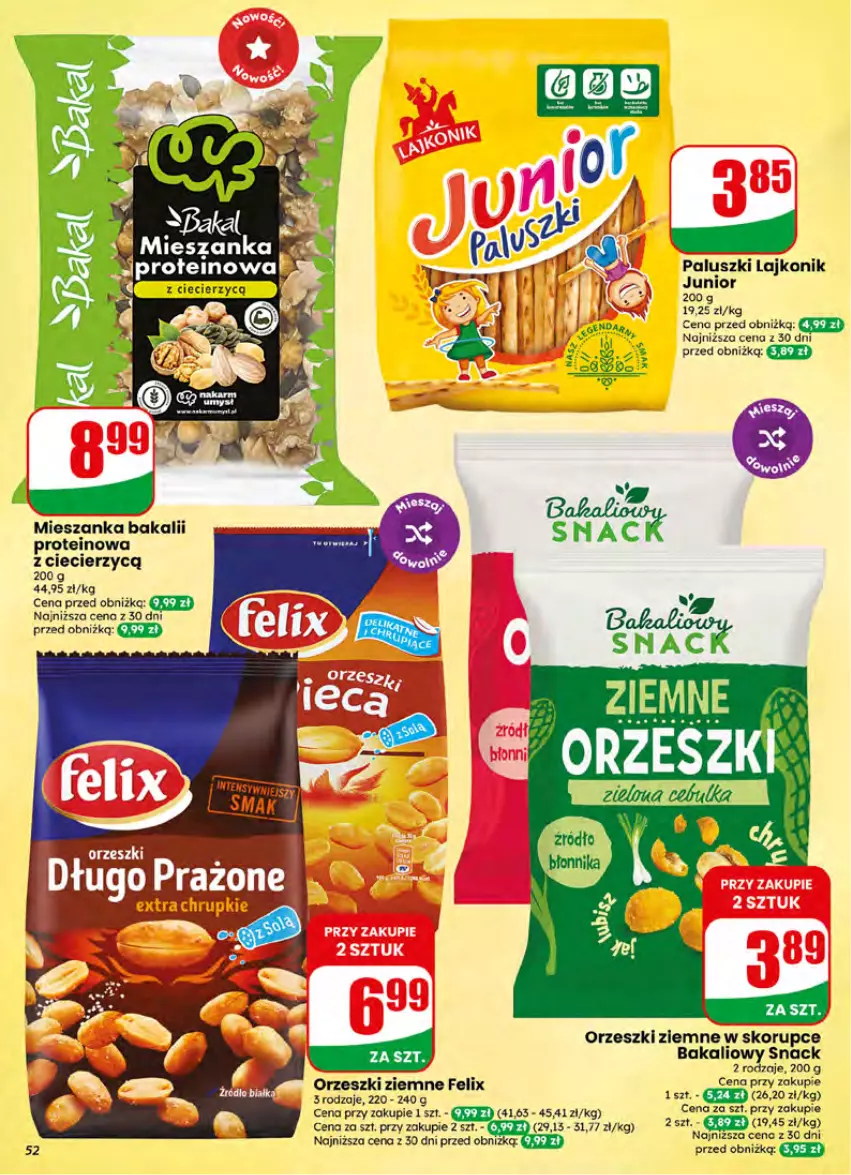 Gazetka promocyjna Dino - Gazetka 26 / 2026 - ważna 24.06 do 30.06.2026 - strona 52 - produkty: Felix, Lajkonik, Orzeszki, Orzeszki ziemne