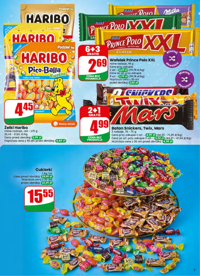 Gazetka promocyjna Dino - Gazetka 26 / 2026 - ważna 24.06 do 30.06.2026 - strona 7 - produkty: Baton, Cukier, Cukierki, Haribo, Mars, Prince Polo, Snickers, Twix, Wafelek