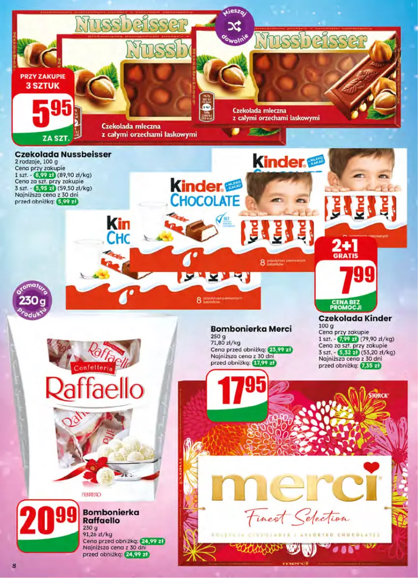Gazetka promocyjna Dino - Gazetka 26 / 2026 - ważna 24.06 do 30.06.2026 - strona 8 - produkty: Czekolada, Czekolada mleczna, Fa, Kinder, Merci, Por, Raffaello, Ser