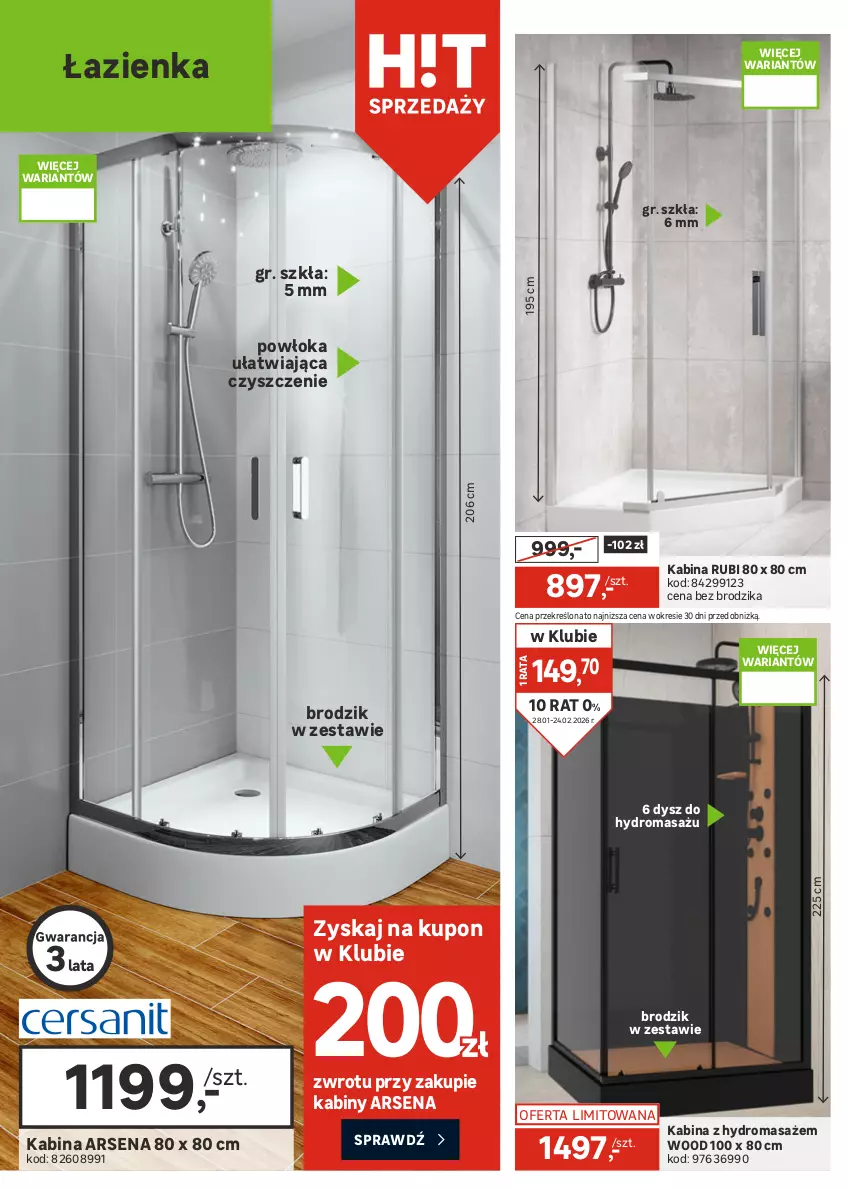 Gazetka promocyjna Leroy Merlin - Gazetka Leroy Merlin - ważna 28.01 do 24.02.2026 - strona 12 - produkty: Bateria, Bateria umywalkowa, Brodzik, Kabina z hydromasażem, Termos