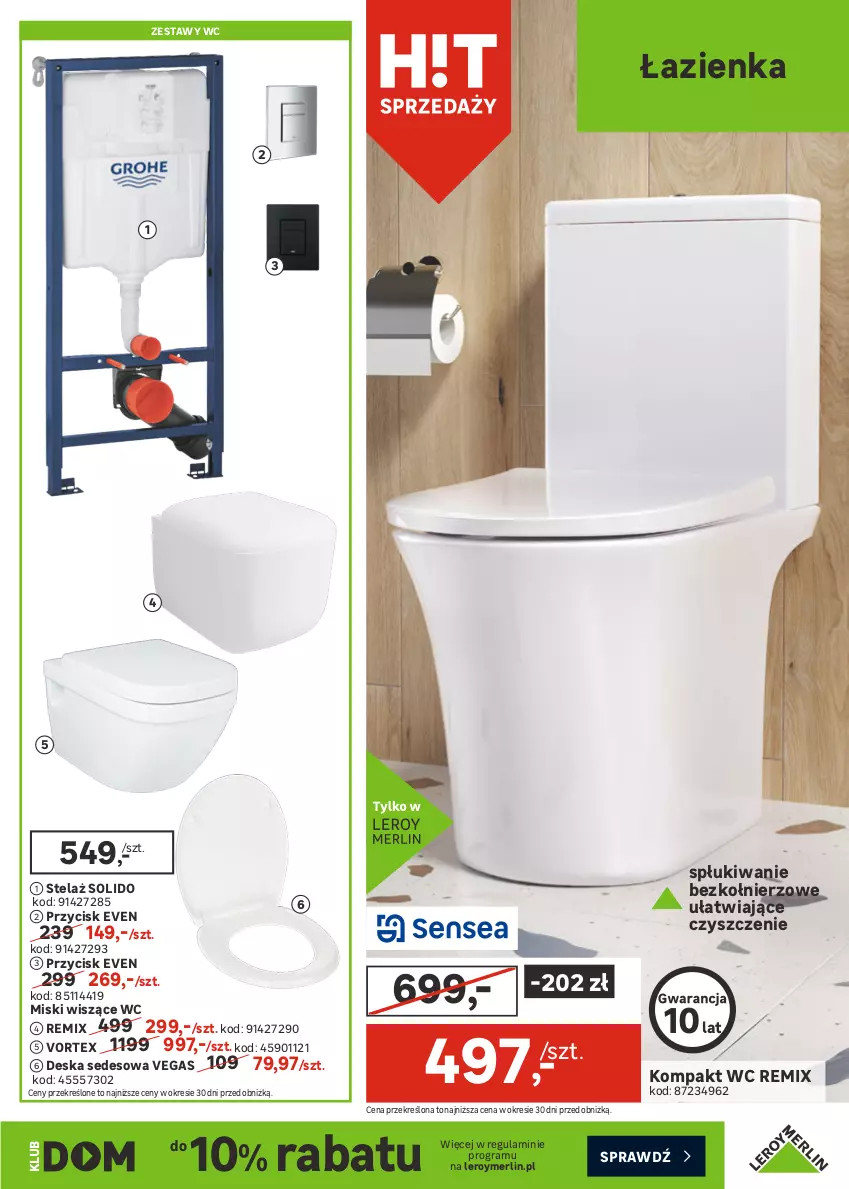 Gazetka promocyjna Leroy Merlin - Gazetka Leroy Merlin - ważna 28.01 do 24.02.2026 - strona 15 - produkty: Deska sedesowa, Gra, Kompakt WC, Lakier, Słupek, Sok, Szafka, Wanna