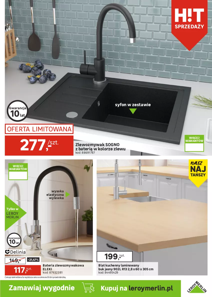 Gazetka promocyjna Leroy Merlin - Gazetka Leroy Merlin - ważna 28.01 do 24.02.2026 - strona 17 - produkty: Bateria, Korpusy, Kuchnia, Meble, Por, Sok, Syfon, Zestaw mebli kuchennych, Zlew, Zlewozmywak