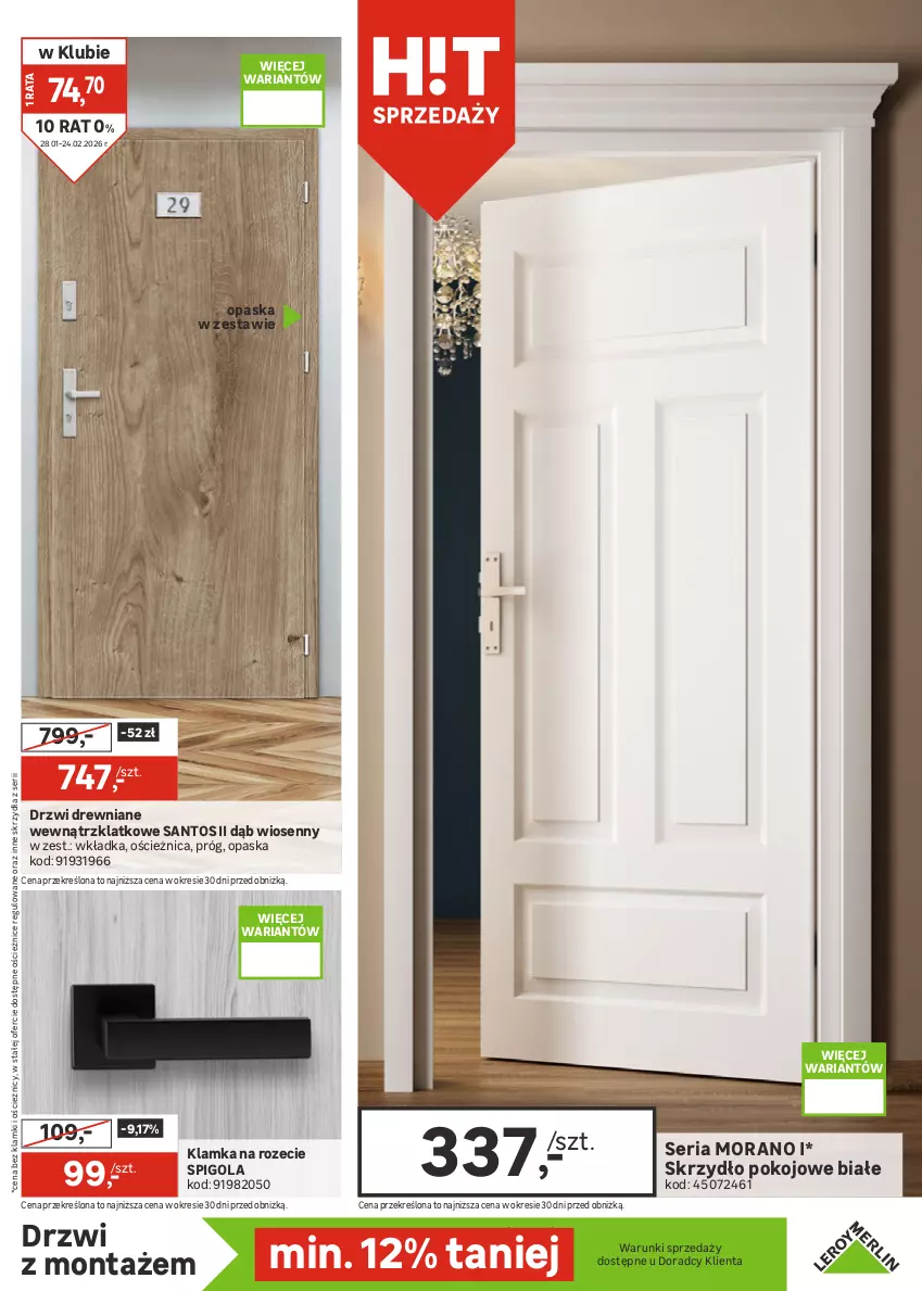 Gazetka promocyjna Leroy Merlin - Gazetka Leroy Merlin - ważna 28.01 do 24.02.2026 - strona 5 - produkty: Drzwi, Klamka, Opaska, Ser