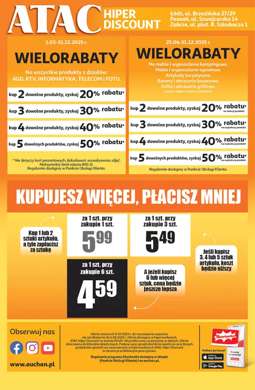Gazetka promocyjna Auchan - ATAC Hiper Discount - ważna 17.07 do 06.08.2025 - strona 4 - produkty: Cars, Gra, Grill, Grille i akcesoria, Meble, Ser, Tera