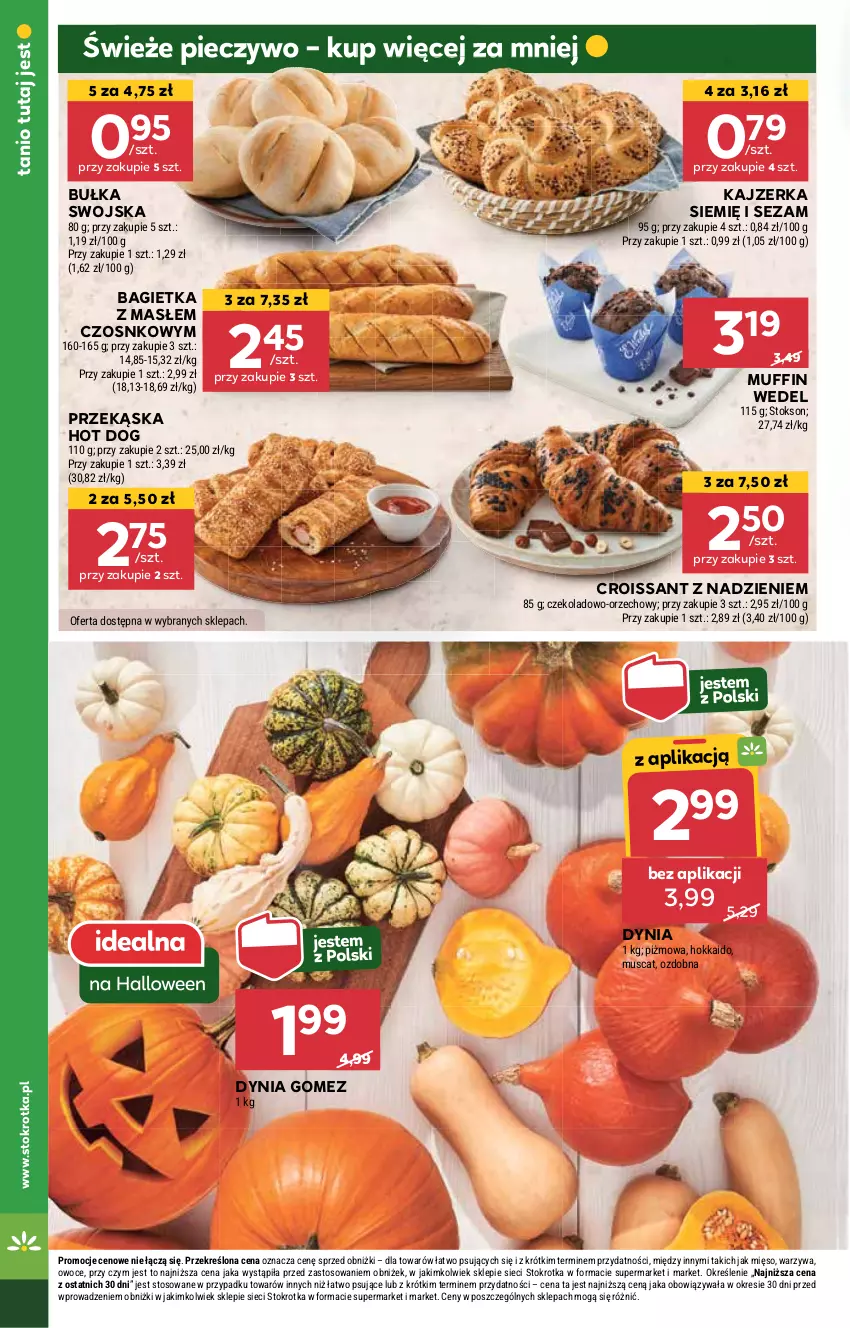 Gazetka promocyjna Stokrotka - Market Opole/Radom - ważna 24.10 do 29.10.2024 - strona 10 - produkty: Bagietka, Bułka, Croissant, Hot dog, Kajzerka, Mięso, Mus, Owoce, Piec, Pieczywo, Sezam, Warzywa