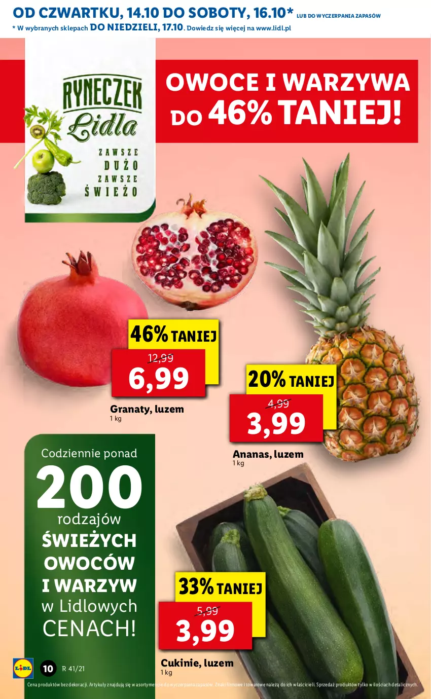 Gazetka promocyjna Lidl - GAZETKA - ważna 14.10 do 17.10.2021 - strona 10 - produkty: Ananas, Gra, Granat, Owoce, Warzywa