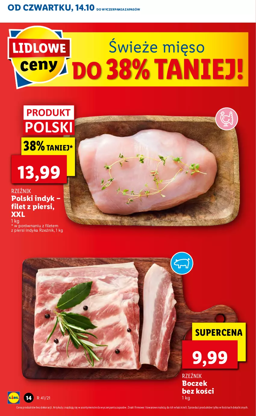 Gazetka promocyjna Lidl - GAZETKA - ważna 14.10 do 17.10.2021 - strona 14 - produkty: Boczek, Boczek bez kości, Mięso, Por