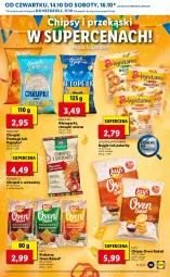 Gazetka promocyjna Lidl - GAZETKA - Gazetka - ważna od 17.10 do 17.10.2021 - strona 33 - produkty: Top, Lajkonik, Papryka, Chipsy, Chrupki, Bajgle, Przysnacki, Lay’s, Krakersy