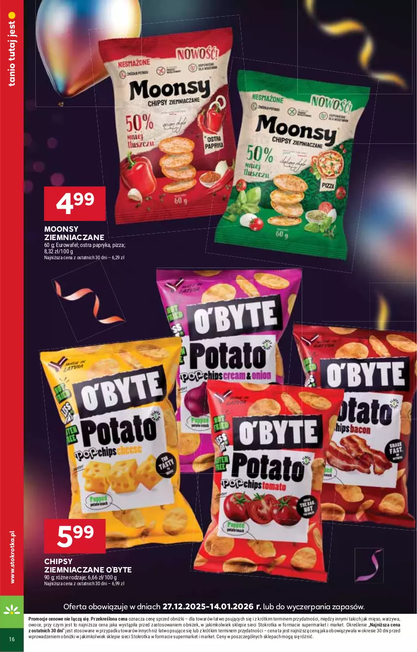 Gazetka promocyjna Stokrotka - Supermarket - ważna 08.01 do 14.01.2026 - strona 18 - produkty: Chipsy, Mięso, Owoce, Papryka, Pizza, Warzywa