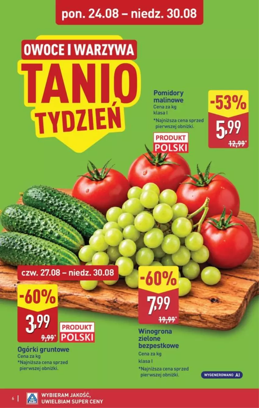 Gazetka promocyjna Aldi - Pełna oferta - ważna 24.08 do 30.08.2026 - strona 6 - produkty: Grunt, Owoce, Warzywa, Zlew