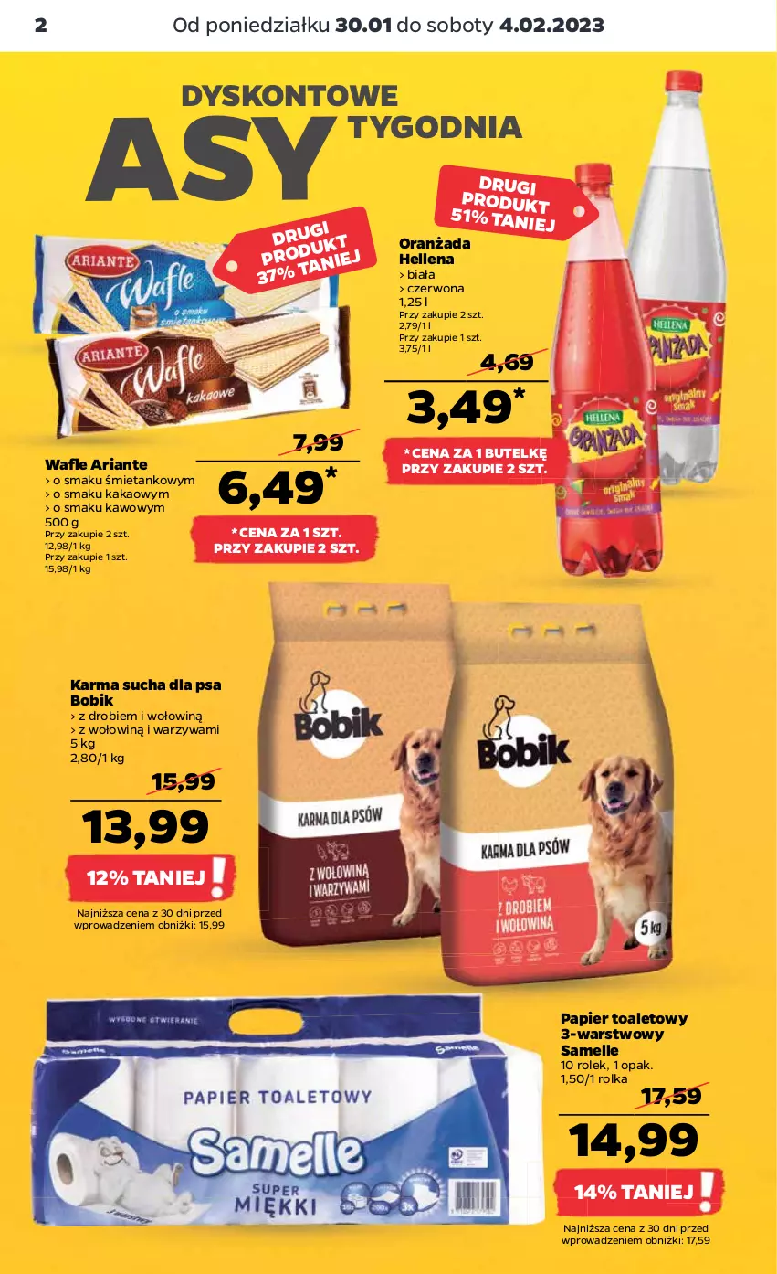 Gazetka promocyjna Netto - Artykuły spożywcze - ważna 30.01 do 04.02.2023 - strona 2 - produkty: Hellena, Kakao, Oranżada, Papier, Papier toaletowy, Wafle, Warzywa