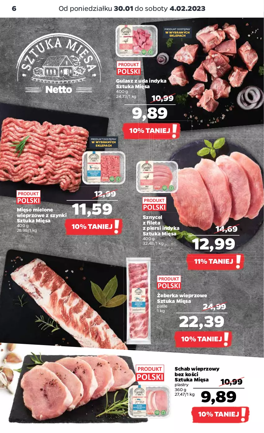 Gazetka promocyjna Netto - Artykuły spożywcze - ważna 30.01 do 04.02.2023 - strona 6 - produkty: Mięso, Mięso mielone, Schab wieprzowy