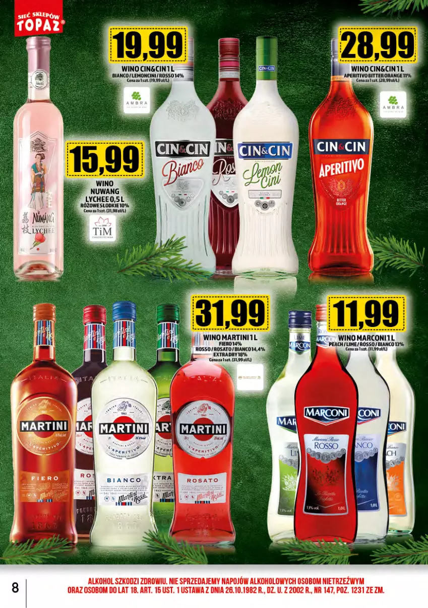 Gazetka promocyjna Topaz - Gazetka - ważna 01.12 do 31.12.2023 - strona 8 - produkty: Martini, Wino
