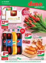 Gazetka promocyjna Dino - Gazetka 010 - Gazetka - ważna od 12.03 do 12.03.2024 - strona 1 - produkty: Sok, JBL, Tulipan, Pepsi, Napój gazowany, Bukiet, Napój, Kiełbasa, Merci, Kiełbasa śląska