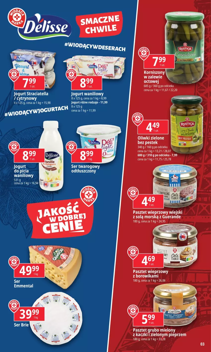 Gazetka promocyjna E Leclerc - ważna 26.02 do 04.03.2024 - strona 3 - produkty: Jogurt, Korniszony, Oliwki, Oliwki zielone, Pasztet, Pieprz, Ser, Ser twarogowy