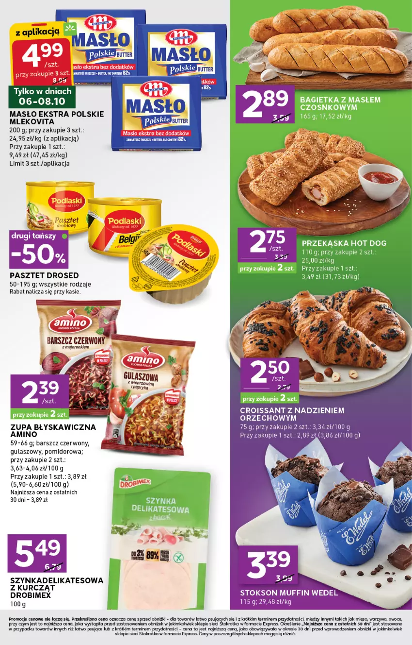 Gazetka promocyjna Stokrotka - Stokrotka Express - ważna 02.10 do 08.10.2025 - strona 3 - produkty: Croissant, Drobimex, Masło, Mięso, Mleko, Mlekovita, Owoce, Pasztet, Szynka, Warzywa, Zupa