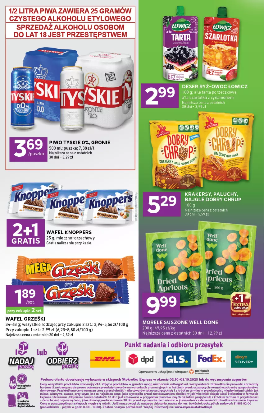 Gazetka promocyjna Stokrotka - Stokrotka Express - ważna 02.10 do 08.10.2025 - strona 6 - produkty: Chia, Gra, Grześki, Knoppers, Mięso, O nas, Owoce, Piwa, Piwo, Telefon, Tyskie, Wagi, Warzywa