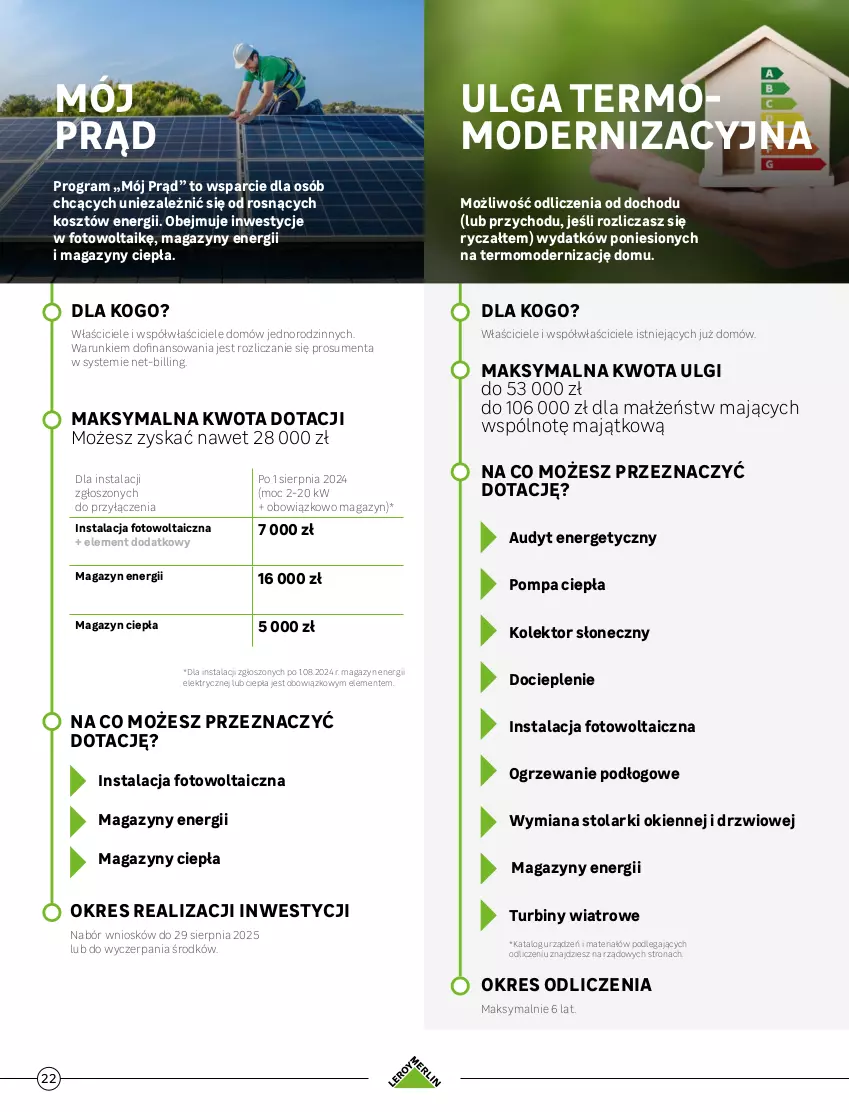 Gazetka promocyjna Leroy Merlin - Gazetka Leroy Merlin - ważna 01.01 do 31.12.2026 - strona 22 - produkty: Drzwi, Gra, Kosz, LG, Małże, Ogrzewanie, Rolnik, Sok