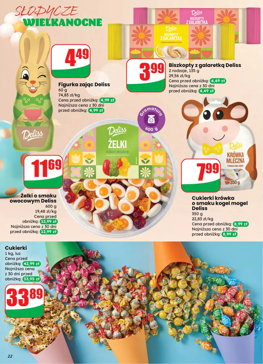 Gazetka promocyjna Dino - Gazetka 10 / 2026 - ważna 04.03 do 10.03.2026 - strona 22 - produkty: Biszkopty, Cukier, Cukierki, Deliss